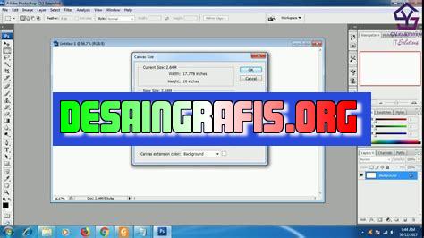 cara melihat ukuran canvas di photoshop