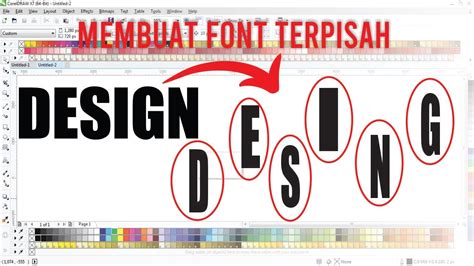 cara memisahkan font di coreldraw