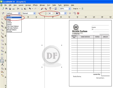 cara buat nota di coreldraw