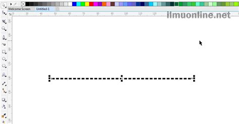 cara buat garis putus putus di coreldraw
