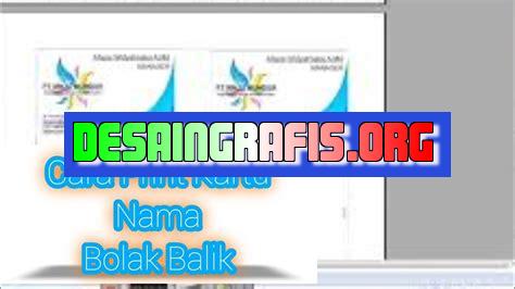 cara print kartu nama bolak balik coreldraw