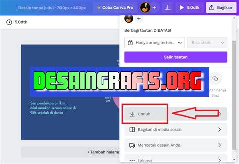 cara save dan mengunduh di canva