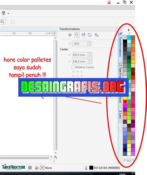 cara menampilkan color palette pada coreldraw